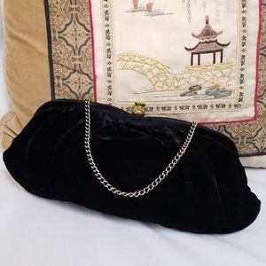 Black Velvet Clutch by Admiral, Vintage 1970's